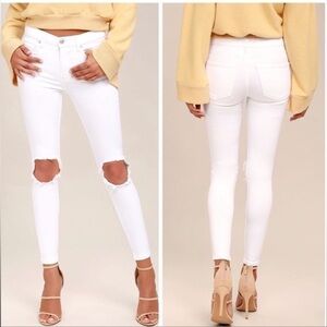 Free People Distressed White Denim Jeans- size 28